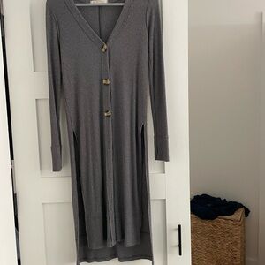 FREE PEOPLE We The Free Maxi Gray Cardigan Dress